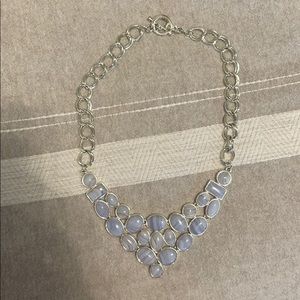 Blue Agate & Sterling Silver Necklace